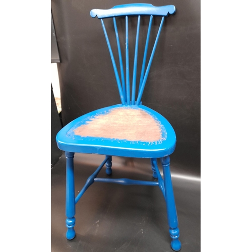 215 - A Blue Painted Wooden Chair.