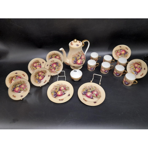 219 - A Part Gold Orchid Coffee Service by Royal Aynsley including Seven Coffee Cups with Saucers, A Coffe... 