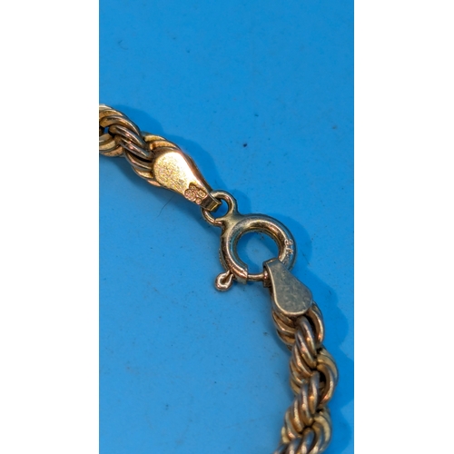 403 - A 9ct Gold Rope Necklace, 8.4gms.