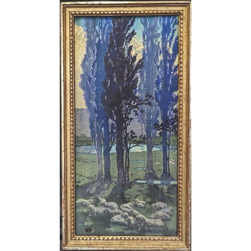 799 - A Naïve Painting of a Woodland Scene 42x22cm in frame