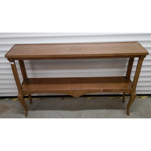 319 - A Two Tier Console Table. 82cm H x 138cm W x 32cm D.