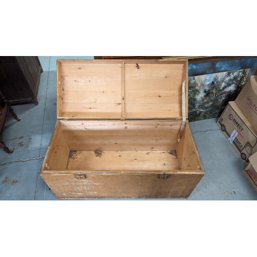 151 - A stripped pine domed chest 99 x 46 x47 cm