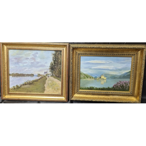 772 - A pair of Oil on board paintings by Mary Maxwell - Largest 40 x 33cm