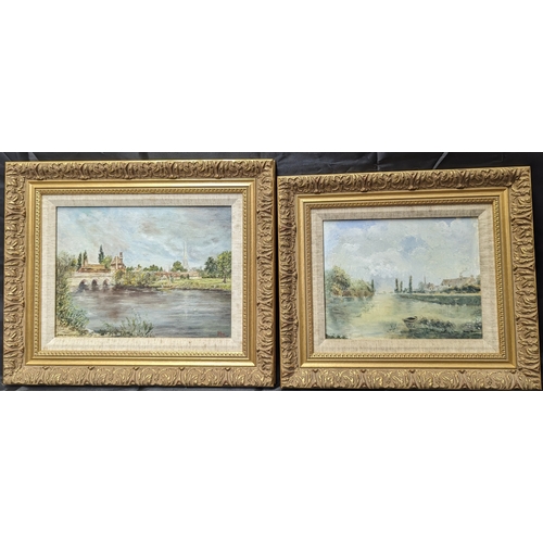 773 - A pair of Oil on board paintings by Mary Maxwell - Largest 44 x 37cm