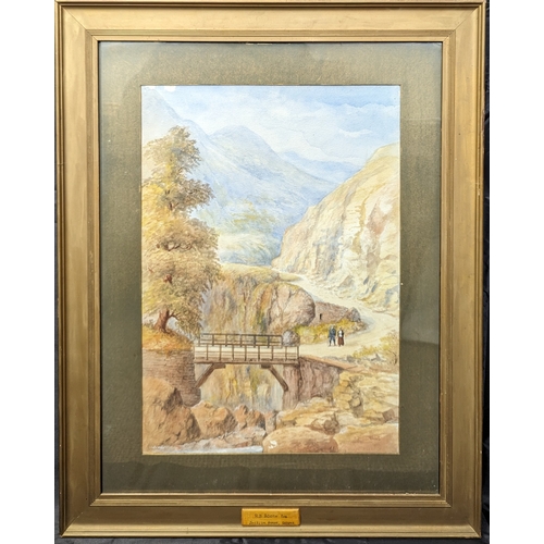 777 - 'Jheelum Gorge, Kashmir' by R.B. Booth Esq. Framed waterwolour under glass - 82 x 64cm