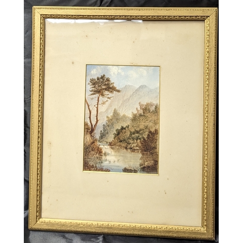 788 - A watercolour by Alfred Hill - 1897 - Framed under glass.