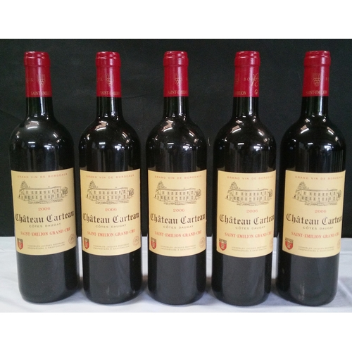 300 - 5 Bottles of 2006, Chateaux Carteau - Cotes Daugay - Saint Emillion Grand Cru wine