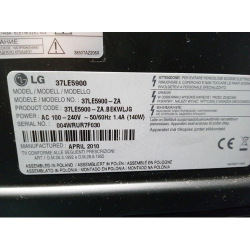 823 - LG 37 Inch TV with remote and wall mount (no stand) - Model Number 37LE5900