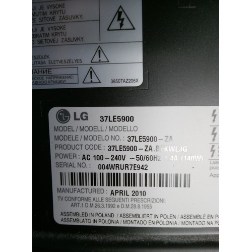 825 - LG 37 Inch TV with wall mount (no stand) - Model Number N37LE5900-ZA