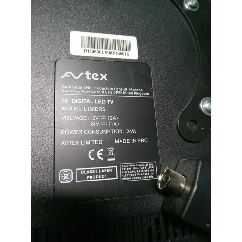 827 - Autex 16 Inch LED TV -wall mounted with with remote and power cable (no stand) Model Number L68DRS