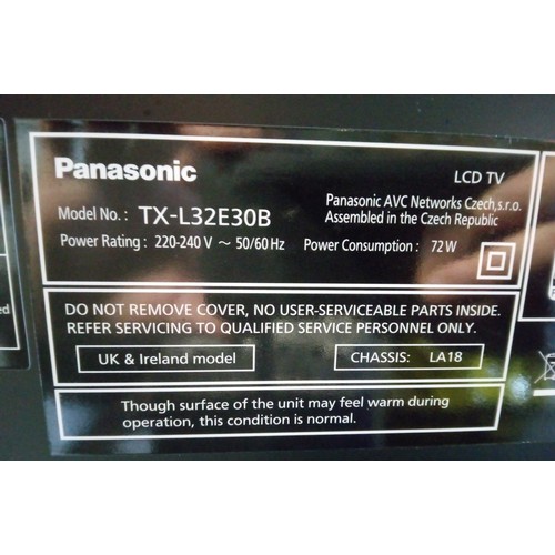 831 - Panasonic 32 Inch TV on stand with remote - Model Number TX-L32E30B