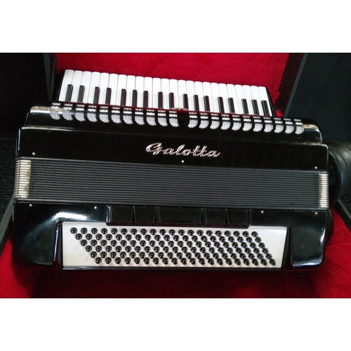 484 - A Black Galotta Accordian in Hard Carry Case.