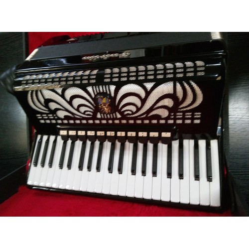 484 - A Black Galotta Accordian in Hard Carry Case.