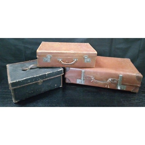 218 - Three Antique Suitcases.