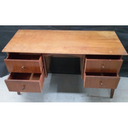 456 - A Mid Century Desk by B and S Goodman Ltd from The Roseberry Range with Four Drawers and Splayed Leg... 