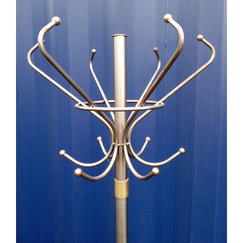 463 - A Mid Century Metal and Brass Coat Stand. 175cm H.