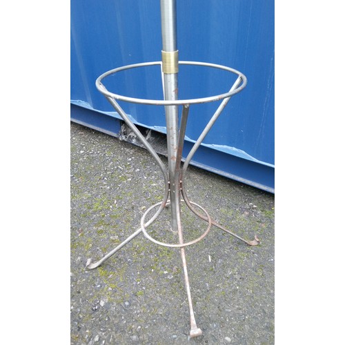 463 - A Mid Century Metal and Brass Coat Stand. 175cm H.