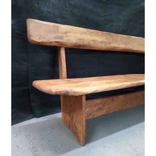 467 - Large Handmade Beech Bench. 88cm H x 196cm L x 56cm D.