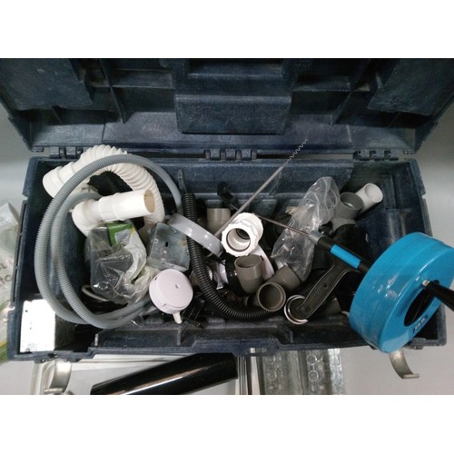 1590 - Irwin tool box and contents including Electrical Pumping parts, tools and more.