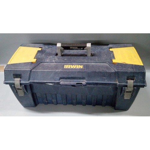 1590 - Irwin tool box and contents including Electrical Pumping parts, tools and more.