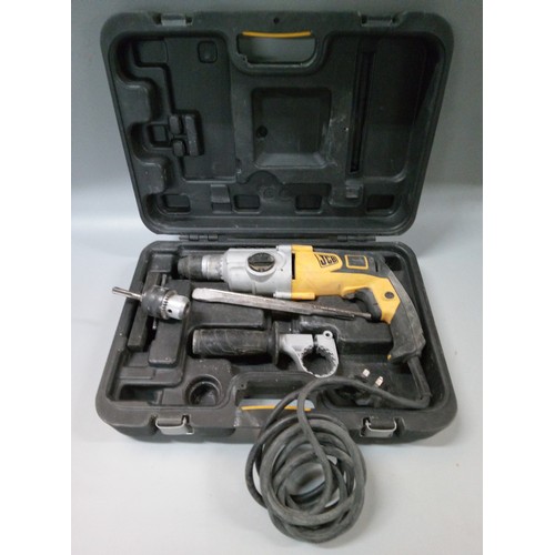 1596 - 240V JCB SDS Drill in carry case with attachments