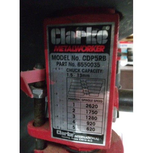 1598 - Clarke Metalworker Pillar Drill with clamp