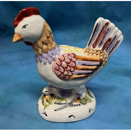 141 - 4x Staffordshire Porcelain decorative Cockerel ornaments