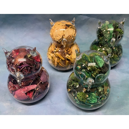 534 - 10x Thin glass Pot Pourri holders - Animal design