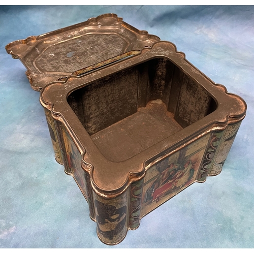 535 - Antique decorative Biscuit tin