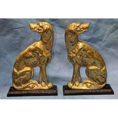 78 - A pair of Brass Irish setter doorstops - 33cm