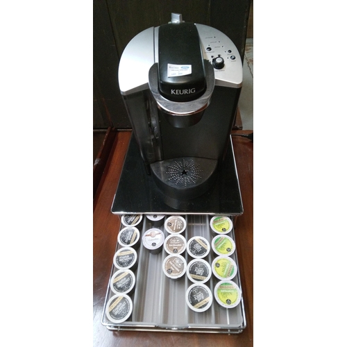 869 - Keurig Coffee machine K140 with storage tray