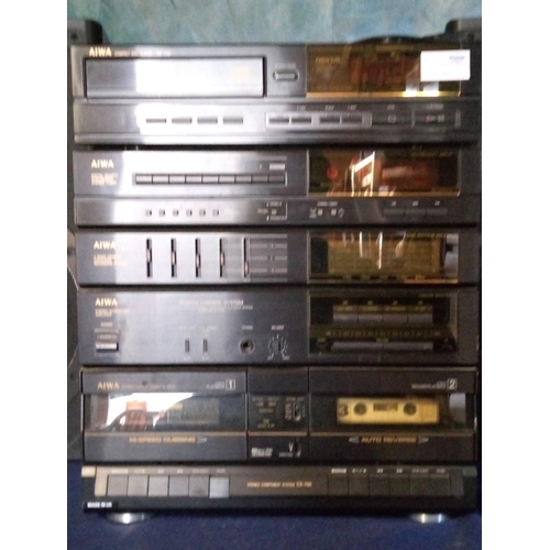 878 - Aiwa stereo with CD player, Equaliser, Tuner, Twin cassette and a pair of SX-780 Speakers