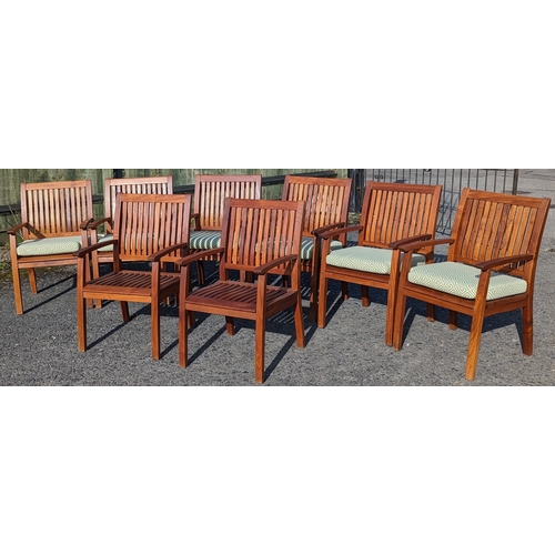 2 - 8x Barlow Tyrie Garden chairs with 6 cushions and 8 covers.