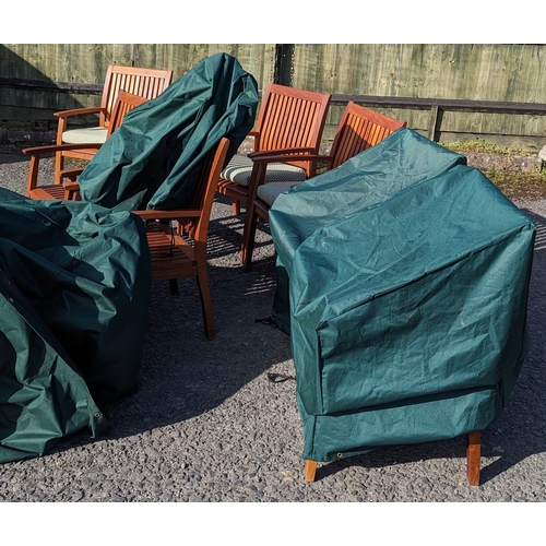 2 - 8x Barlow Tyrie Garden chairs with 6 cushions and 8 covers.