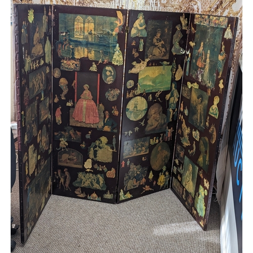 24 - An Antique Edwardian Folding Scrap Screen