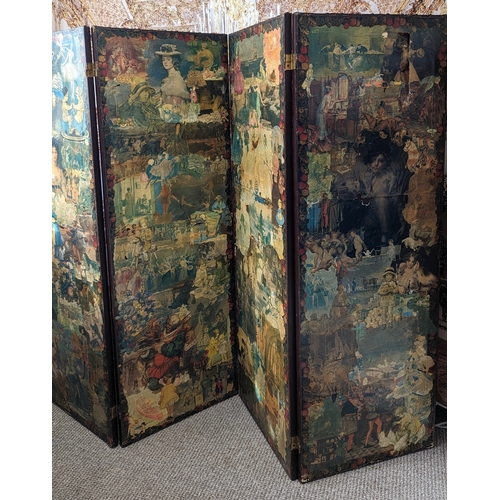 24 - An Antique Edwardian Folding Scrap Screen