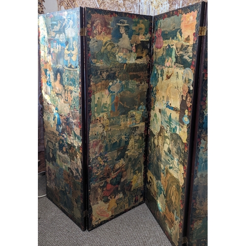 24 - An Antique Edwardian Folding Scrap Screen