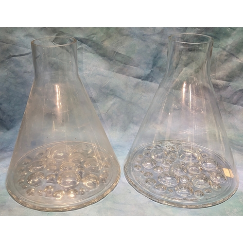 88 - A Pair of large Glass Vases with 