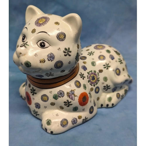 90 - A Chinese Cat Ornament 22cm Long