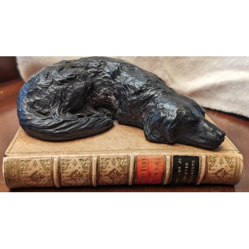 228 - Antique Richard Rohac Labrador Sleeping on Gardeners History  of England Base