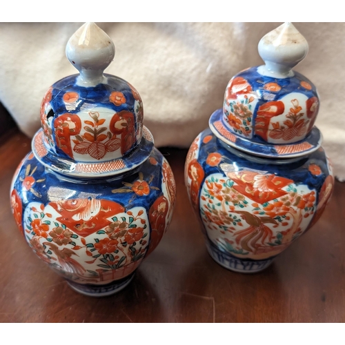 26 - A Pair of Antique Japanese Imari Jars c1890