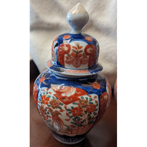 26 - A Pair of Antique Japanese Imari Jars c1890