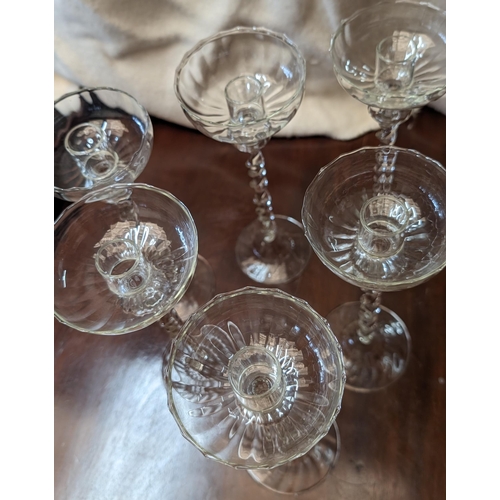 275 - Antique Twisted Stem Crystal Candle Holders x 6