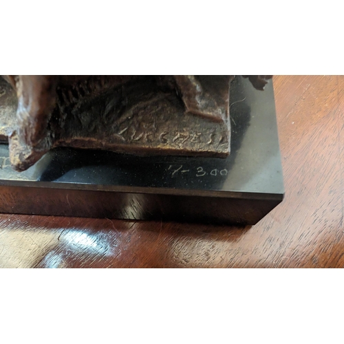 277 - Bruno Lucchesi Resin Screen with Ladies Bookend, inscribed to Henry Ford II, Limited Edition 7-300