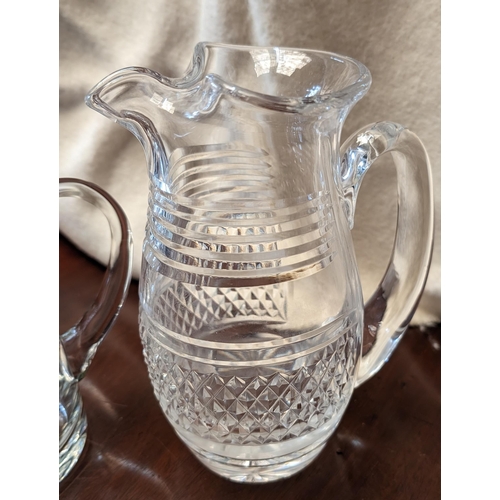 570 - 3 x Crystal Jugs and a Small Creamer