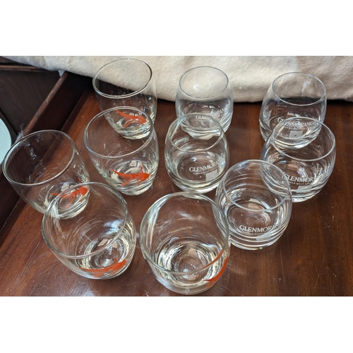 571 - 5 x Koi Fish Handblown Glasses and 5 x Glenmorange Scotch Whisky Glasses