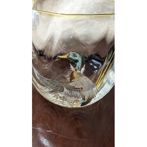 573 - Set of 4 x  Vintage Ned Smith Wild Duck Glasses