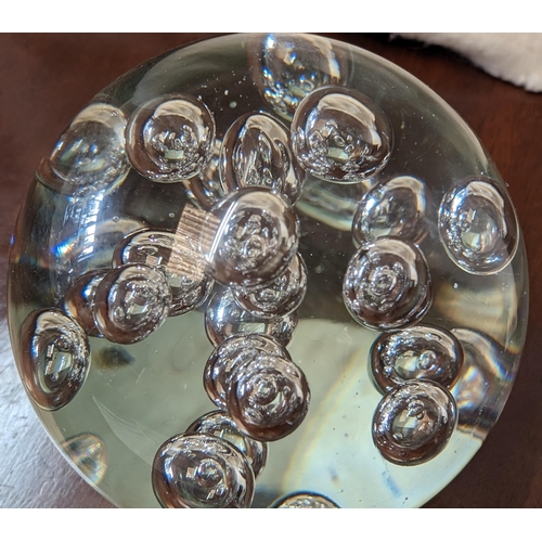 608 - A Very Large Glass Paperweight with Bubbles