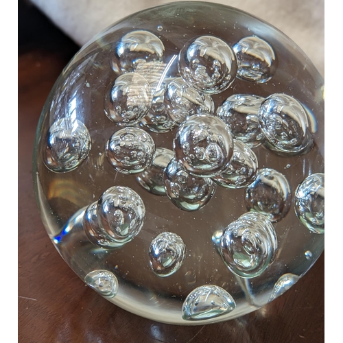 608 - A Very Large Glass Paperweight with Bubbles