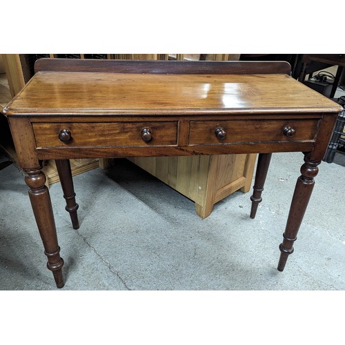 66 - A Mahogany 2 Drawer Writing Table